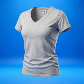 Same t-shirt displayed on invisible mannequin with 3D form