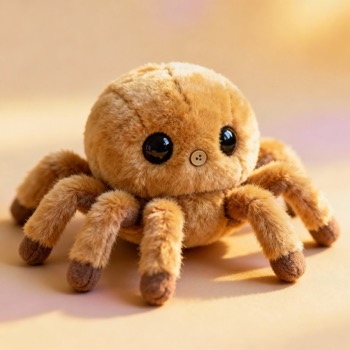 Plush toy product photo on neutral background