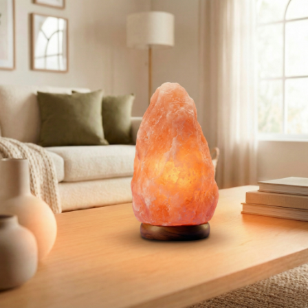 Scene placement — salt lamp in living room